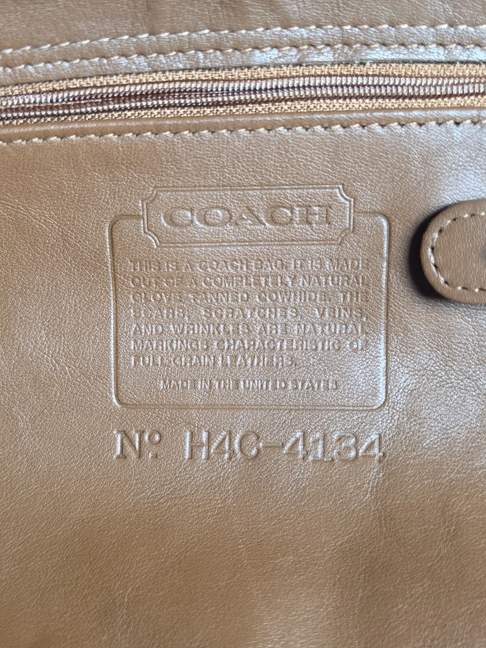 Vintage Coach 4134 Soho Back Sac Brown Leather Backpack Hang Tag